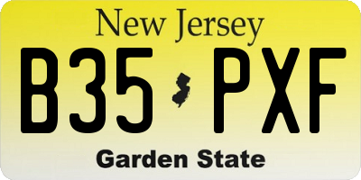 NJ license plate B35PXF
