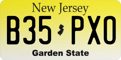 NJ license plate B35PXO