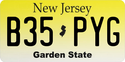 NJ license plate B35PYG