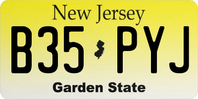 NJ license plate B35PYJ
