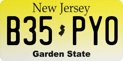 NJ license plate B35PYO