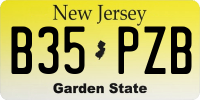 NJ license plate B35PZB
