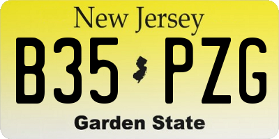 NJ license plate B35PZG