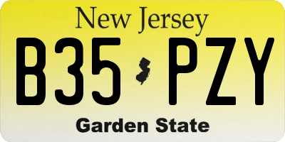 NJ license plate B35PZY