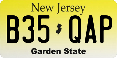 NJ license plate B35QAP