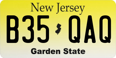 NJ license plate B35QAQ