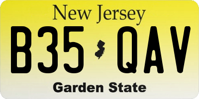 NJ license plate B35QAV