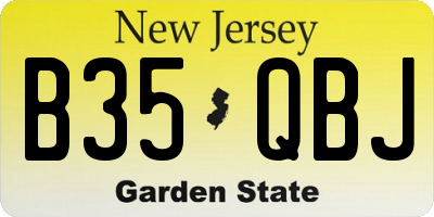 NJ license plate B35QBJ