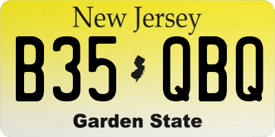 NJ license plate B35QBQ