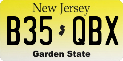 NJ license plate B35QBX