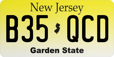 NJ license plate B35QCD