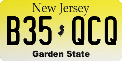 NJ license plate B35QCQ