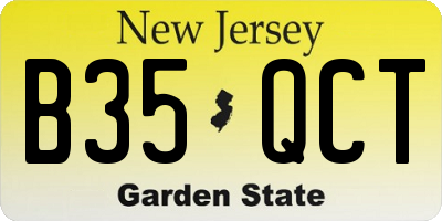NJ license plate B35QCT
