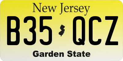 NJ license plate B35QCZ