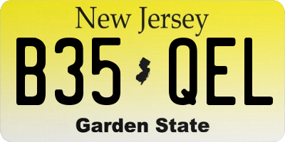 NJ license plate B35QEL
