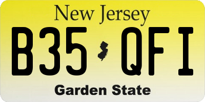 NJ license plate B35QFI