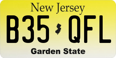 NJ license plate B35QFL