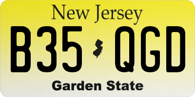 NJ license plate B35QGD