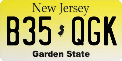 NJ license plate B35QGK
