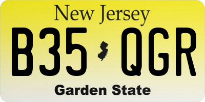 NJ license plate B35QGR