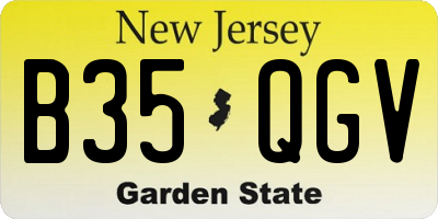 NJ license plate B35QGV