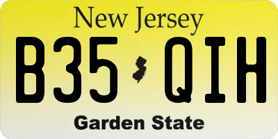 NJ license plate B35QIH