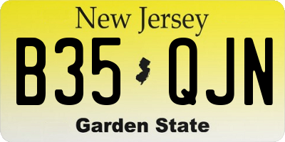 NJ license plate B35QJN