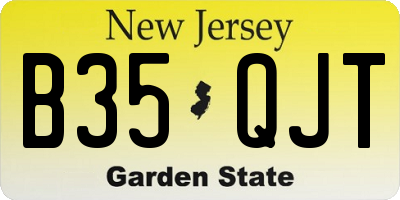 NJ license plate B35QJT
