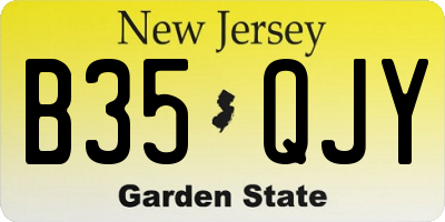 NJ license plate B35QJY