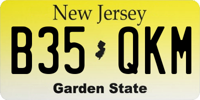 NJ license plate B35QKM