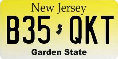 NJ license plate B35QKT