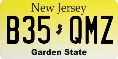 NJ license plate B35QMZ