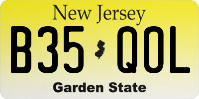NJ license plate B35QOL