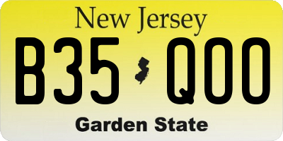 NJ license plate B35QOO