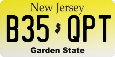 NJ license plate B35QPT