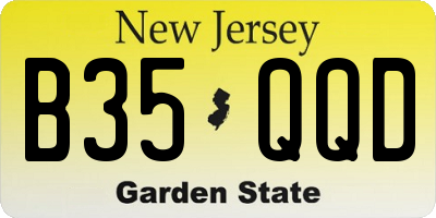 NJ license plate B35QQD