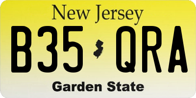 NJ license plate B35QRA