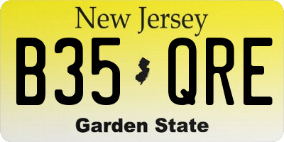 NJ license plate B35QRE