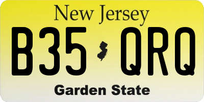NJ license plate B35QRQ