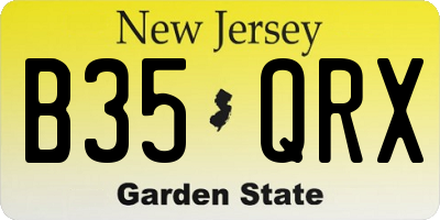 NJ license plate B35QRX