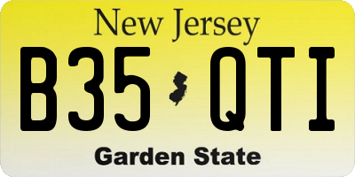 NJ license plate B35QTI
