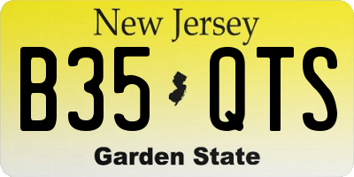 NJ license plate B35QTS