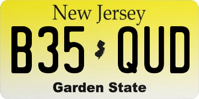 NJ license plate B35QUD