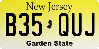 NJ license plate B35QUJ