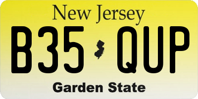 NJ license plate B35QUP