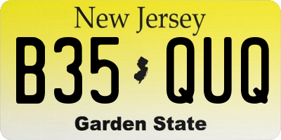 NJ license plate B35QUQ