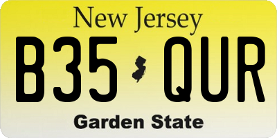 NJ license plate B35QUR