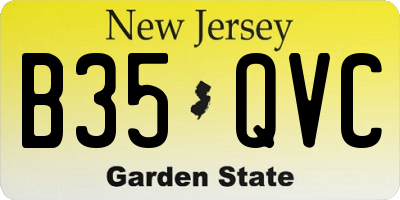 NJ license plate B35QVC
