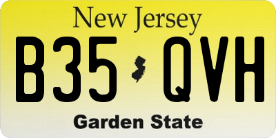 NJ license plate B35QVH