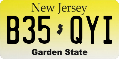 NJ license plate B35QYI